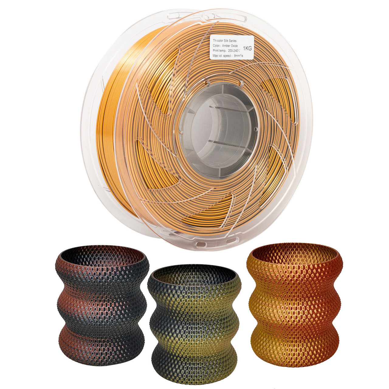 Zyltech Tri-Color Silk Series 3D Printer Filament 1.75mm 1 kg 2.2 lbs