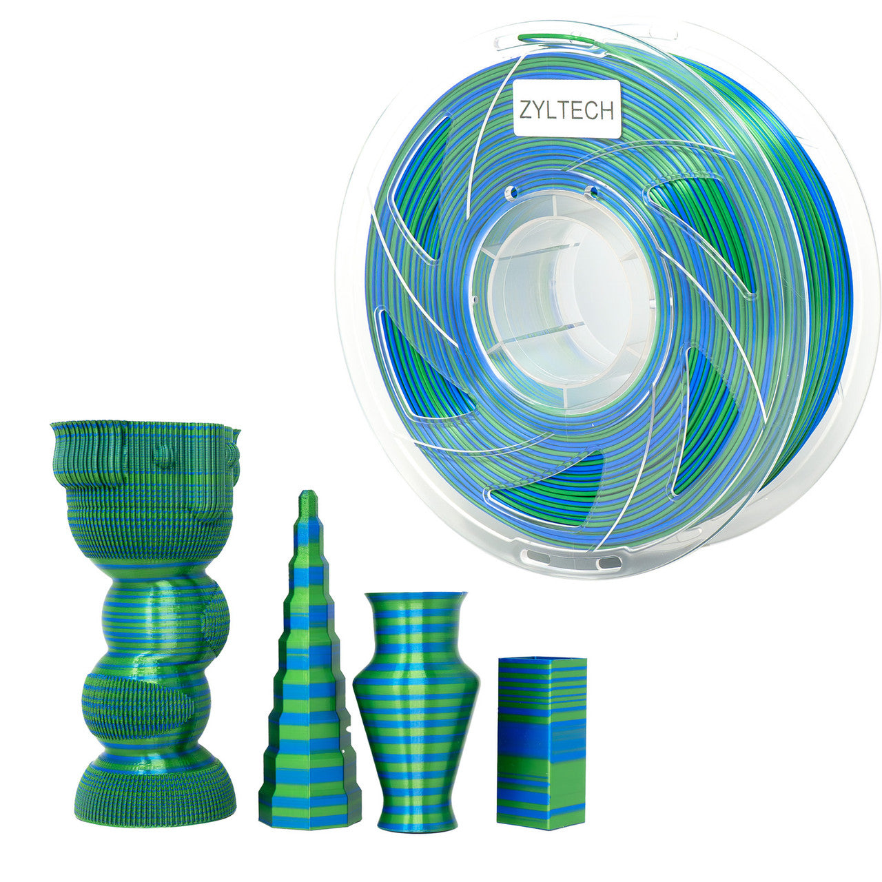 Texas Twister Series Multi-color Silk 3D Printer Filament 1.75mm 1 kg 2.2 lbs