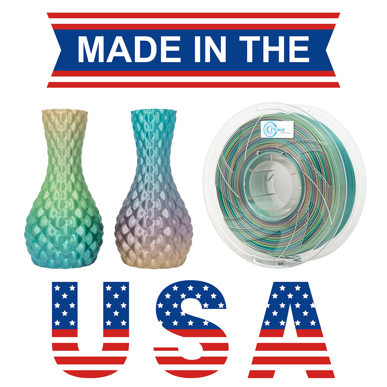 2024 Rainbow Silk Series PLA 3D Printer Filament 1.75mm 1 kg 2.2 lbs