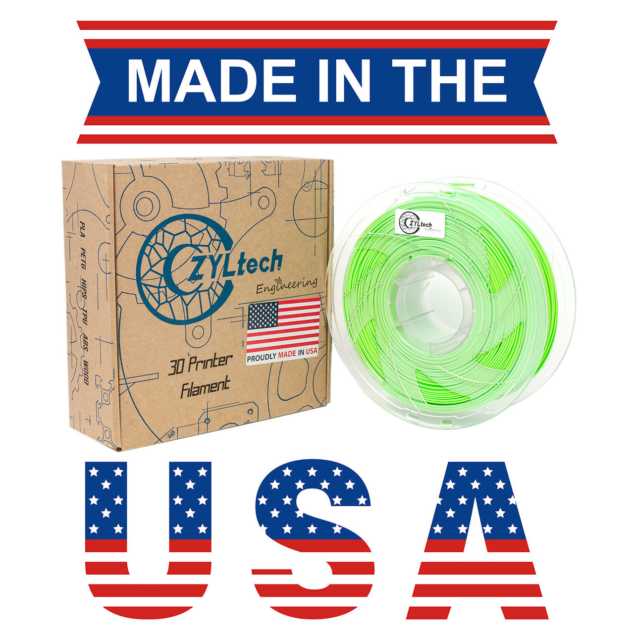 PLA Single Color 3D Printer Filament 1.75mm 1 kg 2.2 lbs
