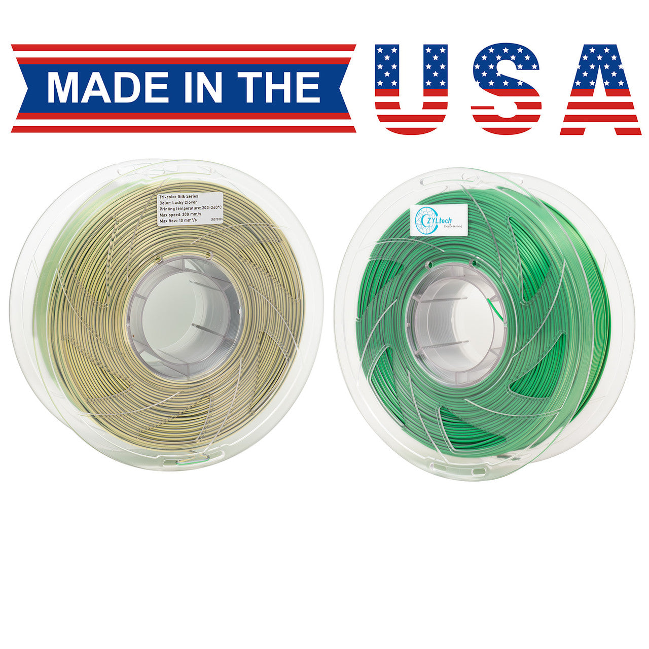 Zyltech Tri-Color Silk Series 3D Printer Filament 1.75mm 1 kg 2.2 lbs