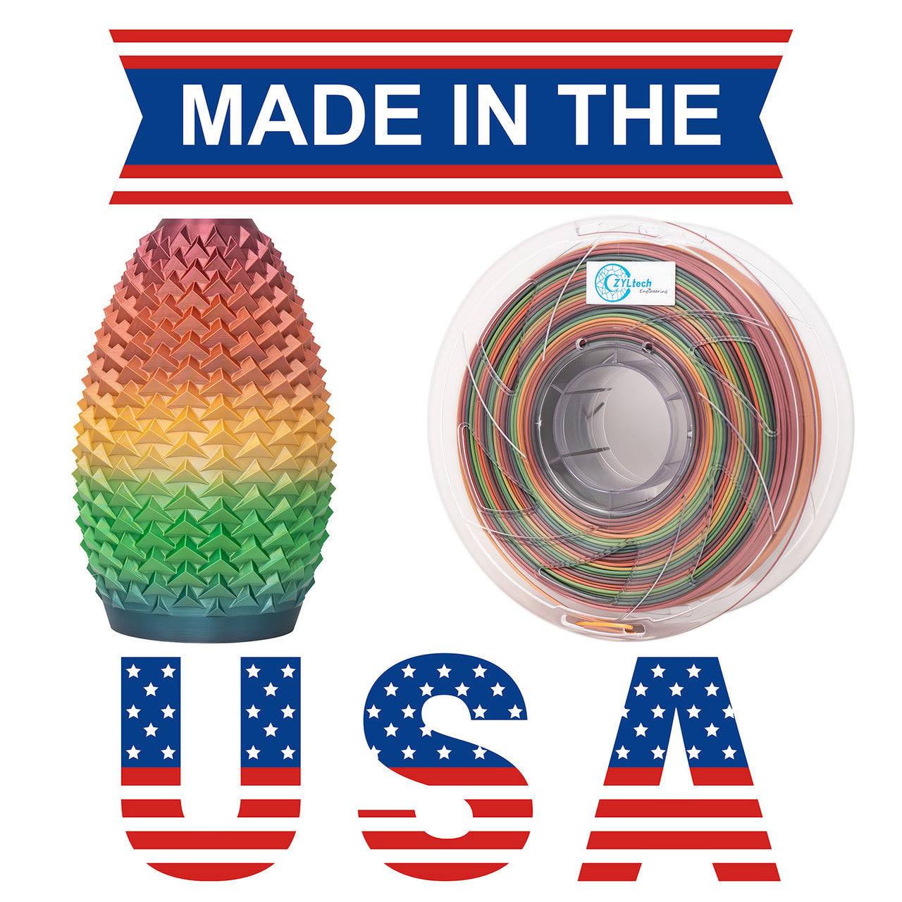 2024 Rainbow Silk Series PLA 3D Printer Filament 1.75mm 1 kg 2.2 lbs