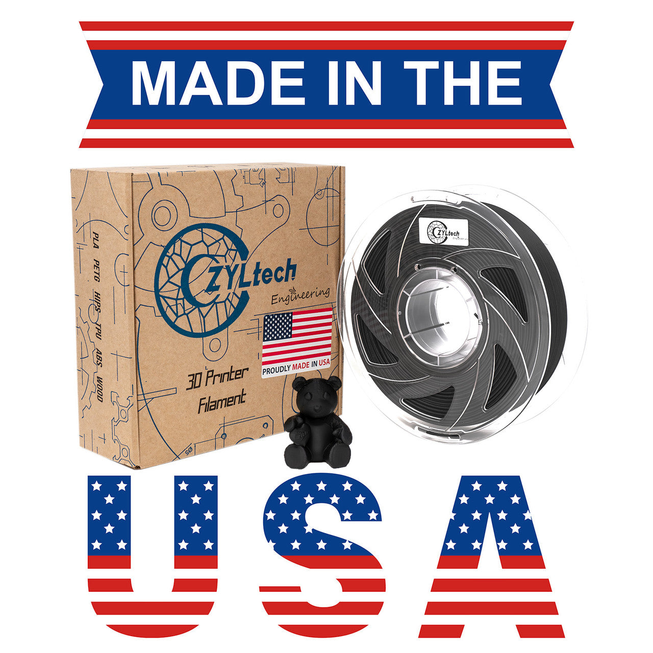 PLA Single Color 3D Printer Filament 1.75mm 1 kg 2.2 lbs