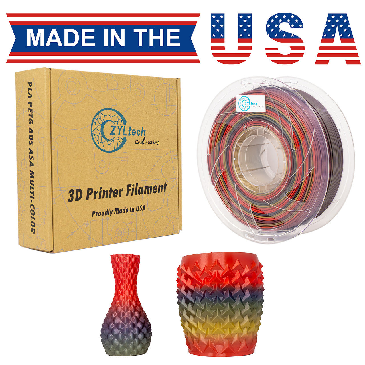 2024 Rainbow Silk Series PLA 3D Printer Filament 1.75mm 1 kg 2.2 lbs