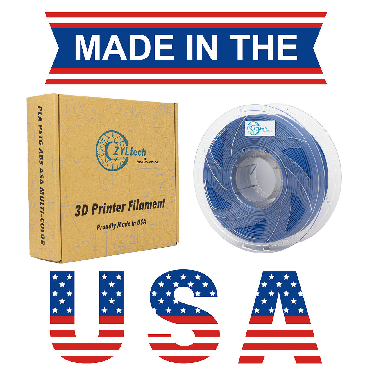 New Made In USA Silk Premium PLA Composite 3D Printer Filament 1.75mm 1 kg 2.2 lbs
