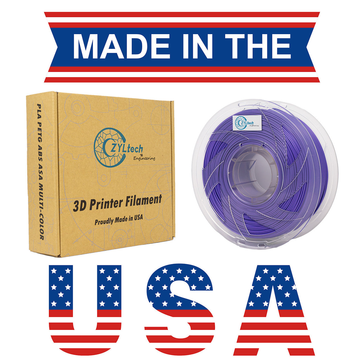New Made In USA Silk Premium PLA Composite 3D Printer Filament 1.75mm 1 kg 2.2 lbs