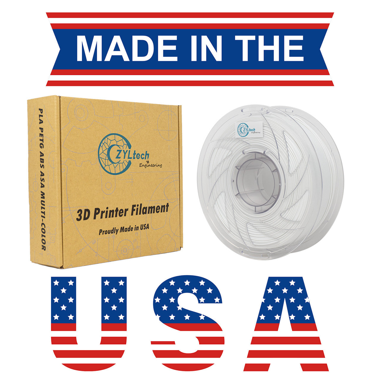 New Made In USA Silk Premium PLA Composite 3D Printer Filament 1.75mm 1 kg 2.2 lbs