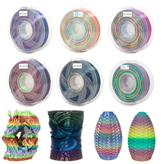 2024 Rainbow Silk Series PLA 3D Printer Filament 1.75mm 1 kg 2.2 lbs